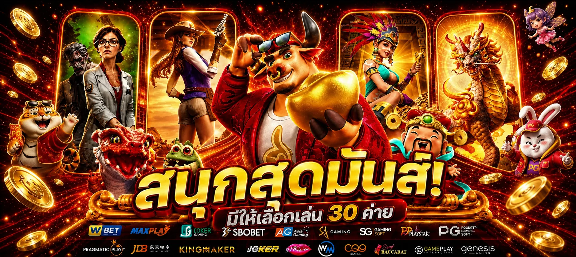 รวมสล็อตออนไลน์และเกม PG บน LuckyClub999